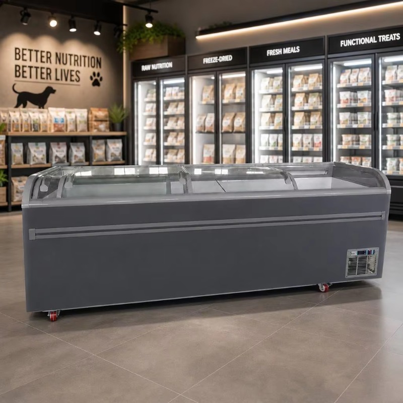 Commercial Chest Freezer - فريزر صندوقي بسطح زجاجي مع مبرد